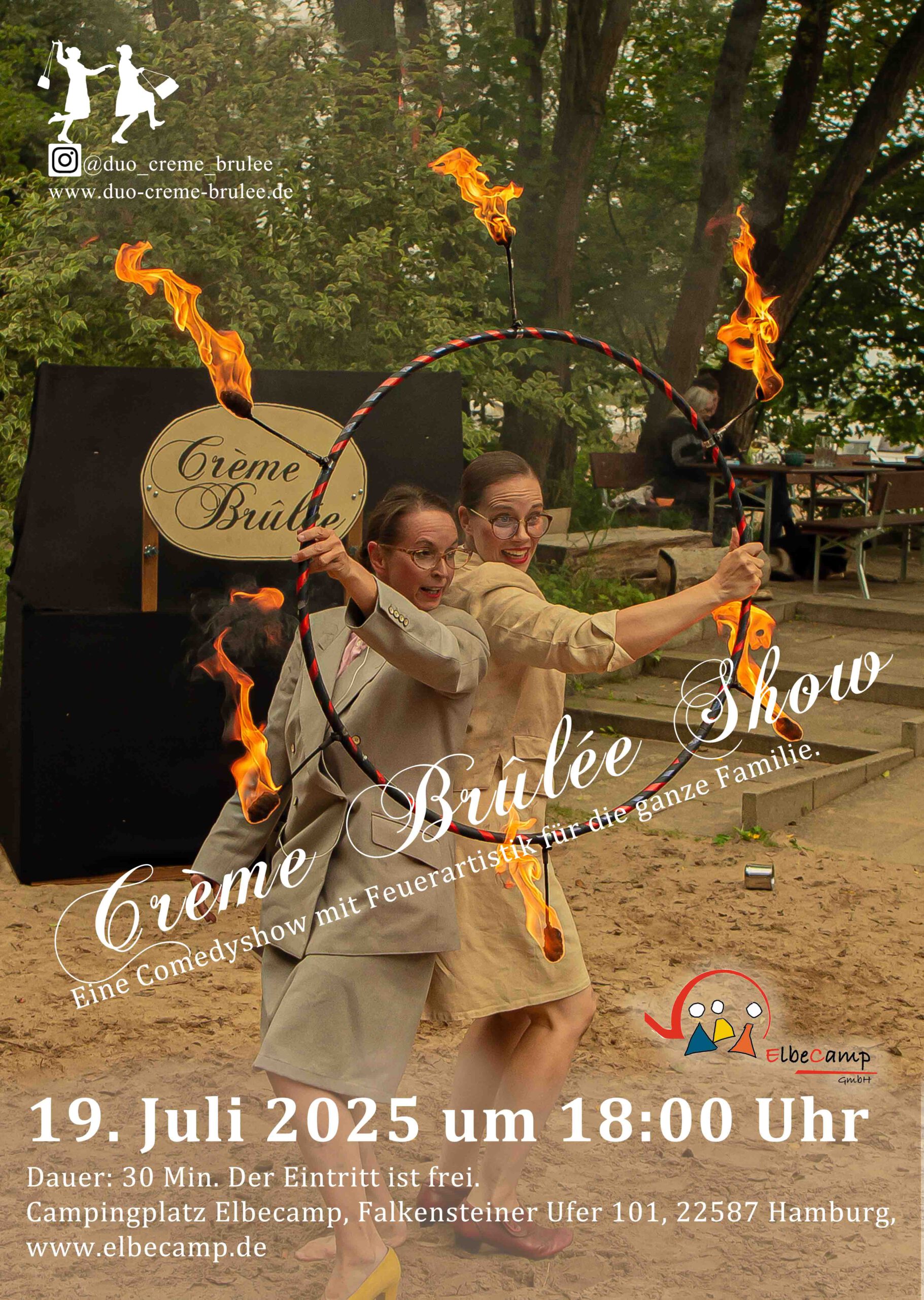 Das Duo Crème Brulée am 19. Juli 2025 im ElbeCamp